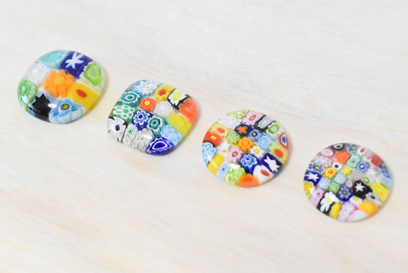 サイズの違うミルフィオリで作ったナギット